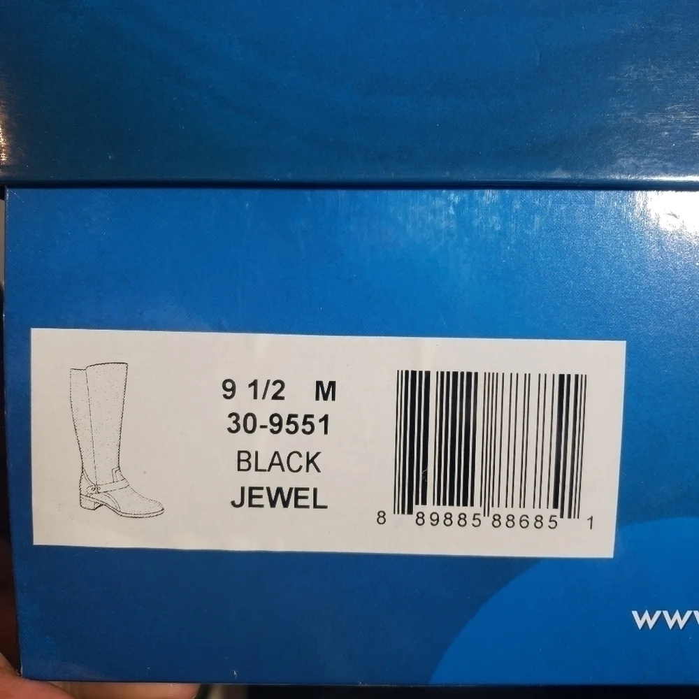 Easy Street Jewel Black Riding Boots Sz 9.5M